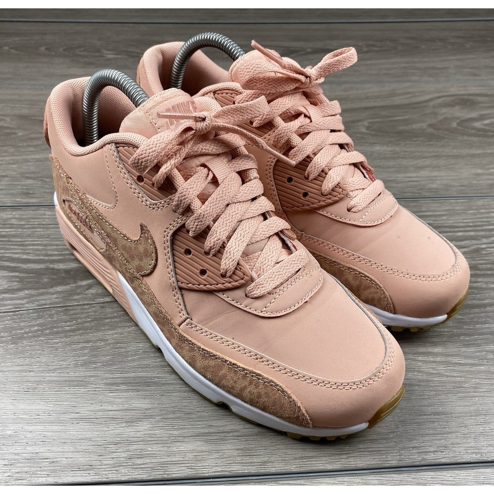 Nike Air Max 90 Pink Velvet Suede Womens 8 Youth 6.5Y Running Shoes 897987-601